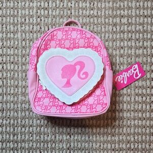 Pink Barbie Mini Backpack with Heart Design Purse Bag